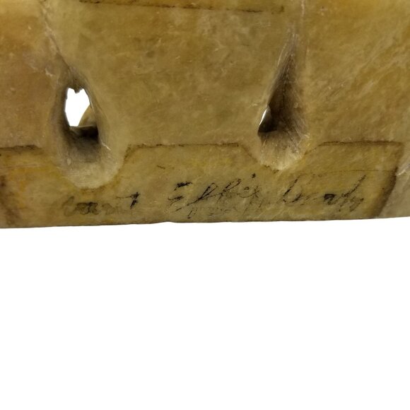 Vintage Hand-Carved Soapstone Floral Brush Pot - Picture 16 of 16